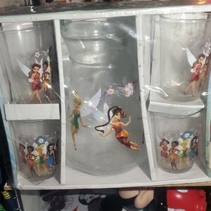 Disney Fairy Glassware Set with Colorful Characters